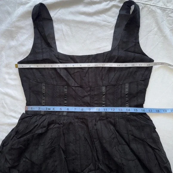 Commense Sleeveless Mini‎ Dress Corset Style Square Neck Party Cocktail Black L - Picture 7 of 15